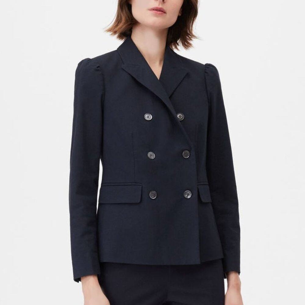 Rebecca Taylor Navy Double Breasted Blazer
